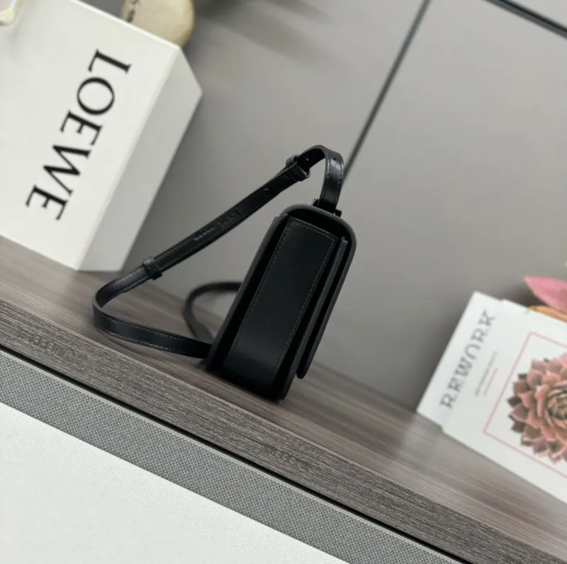 Alternative view of Loewe Black Leather Crossbody Satchel Bag