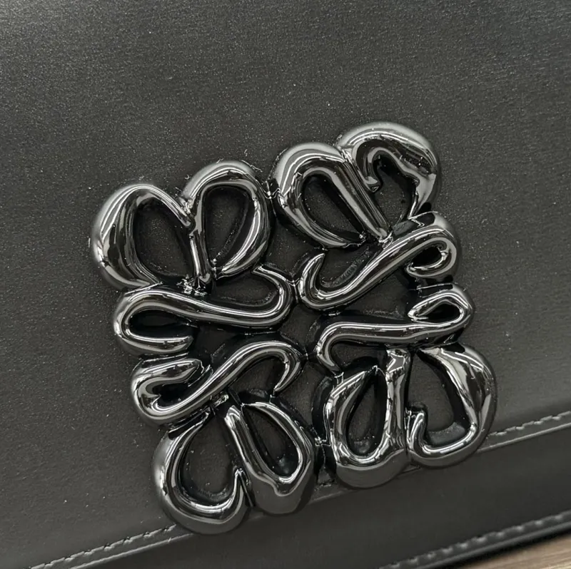 Loewe Black Leather Crossbody Satchel Bag - Image 6