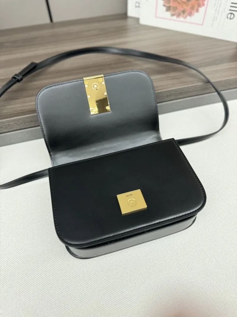 Loewe Black Leather Crossbody Satchel Bag - Image 7