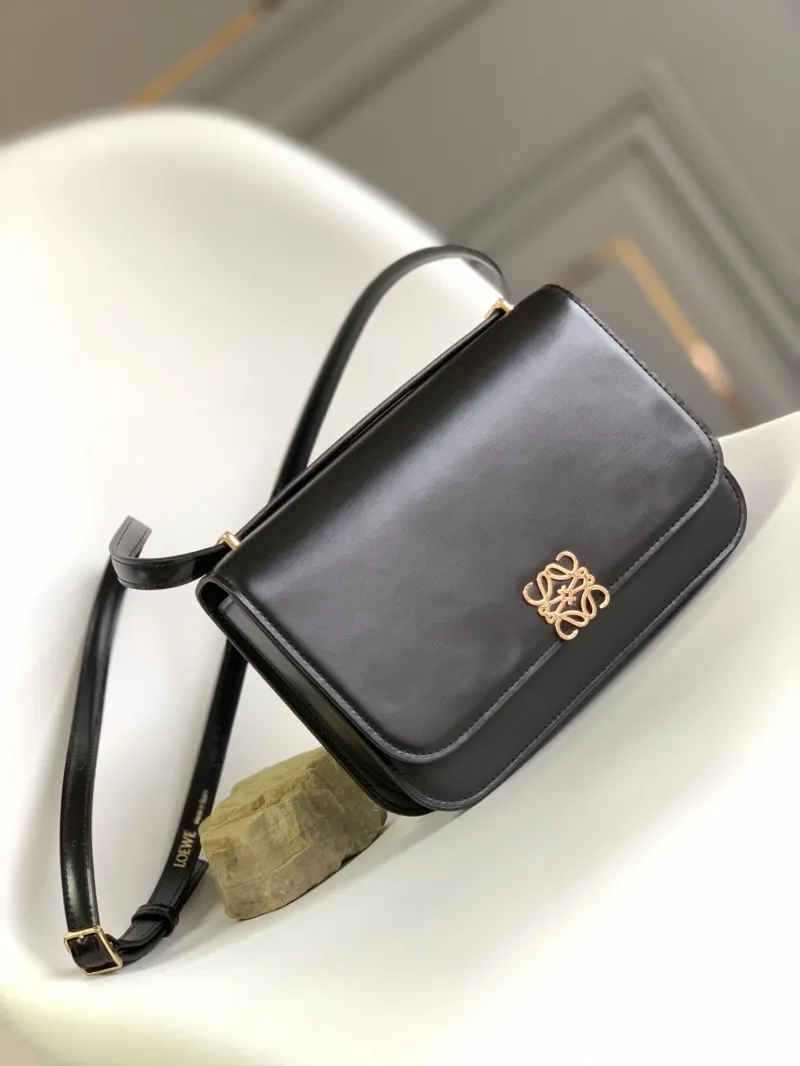 Loewe Black Leather Crossbody Satchel Bag 91