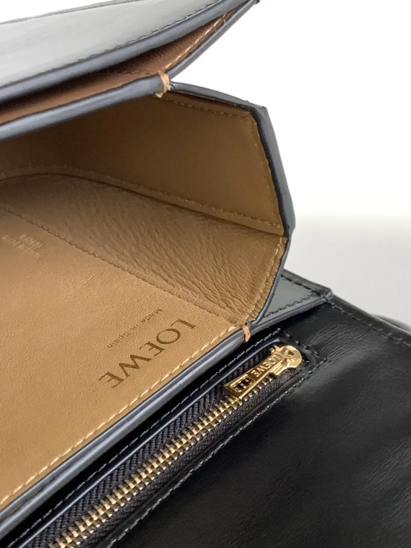 Loewe Black Leather Crossbody Satchel Bag 91 - Image 9