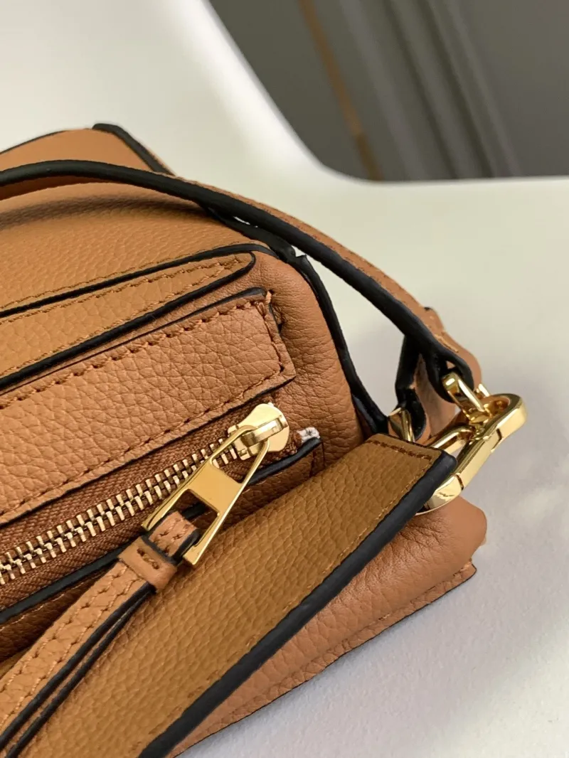 Loewe Tan Leather Satchel Crossbody Bag - Image 6