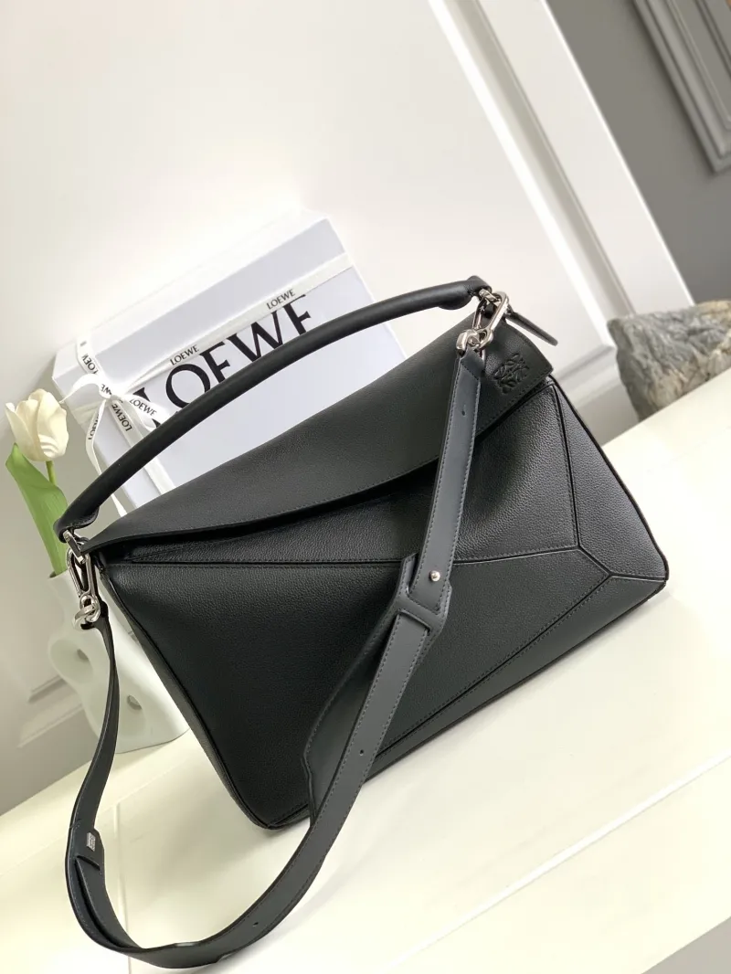 Loewe Black Leather Satchel Bag 97