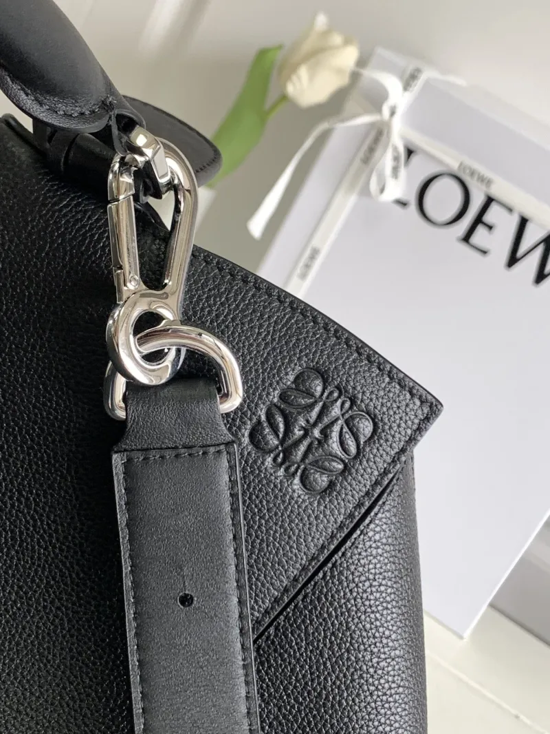 Loewe Black Leather Satchel Bag 97 - Image 4