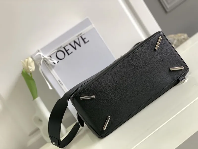 Loewe Black Leather Satchel Bag 97 - Image 5