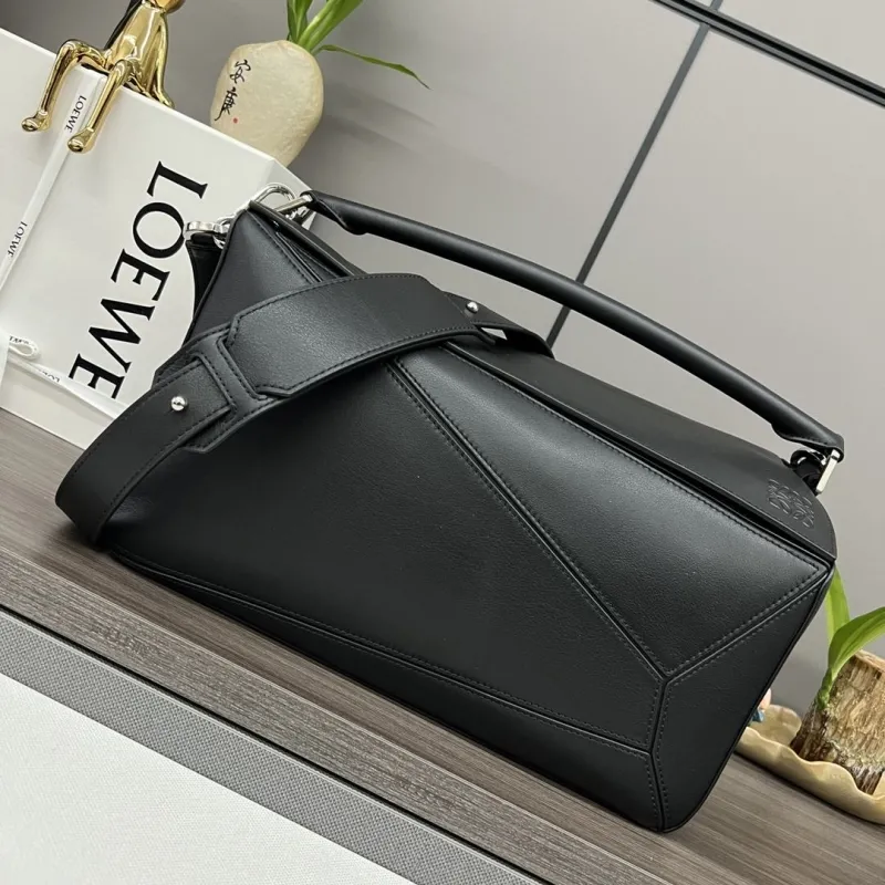 LOEWE Black Leather Satchel Bag