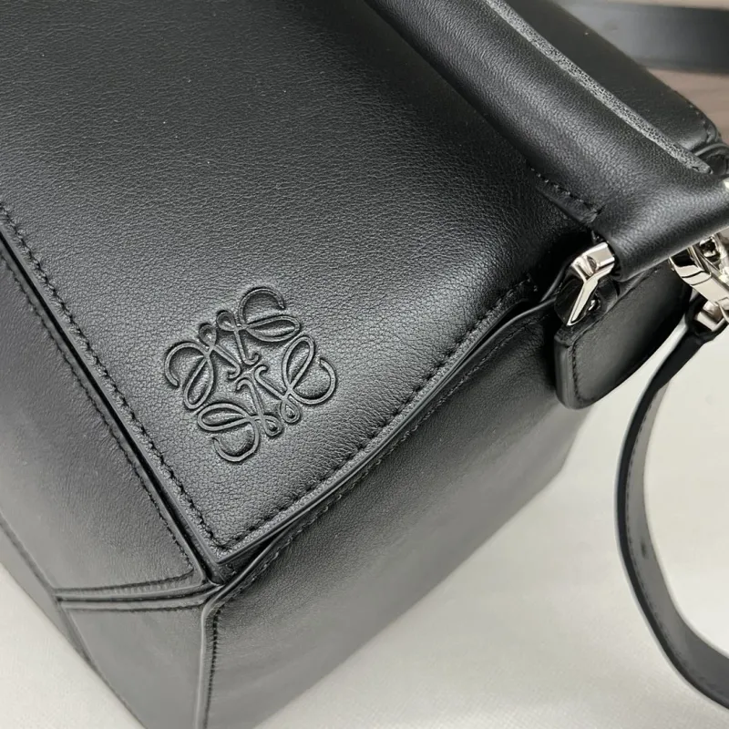 LOEWE Black Leather Satchel Bag - Image 5
