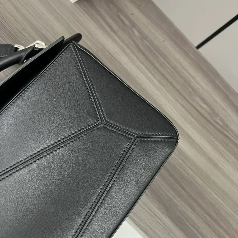 LOEWE Black Leather Satchel Bag - Image 6