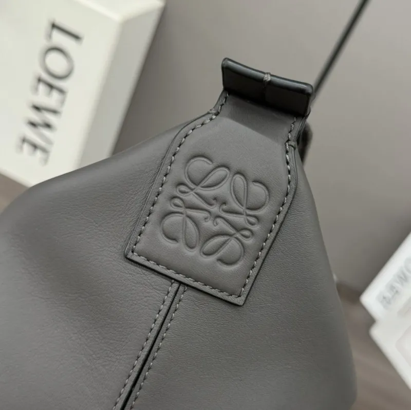 Loewe Gray Leather Satchel Bag - Image 5