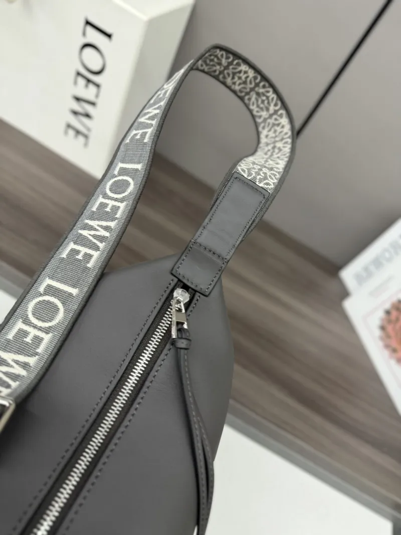 Loewe Gray Leather Satchel Bag - Image 7