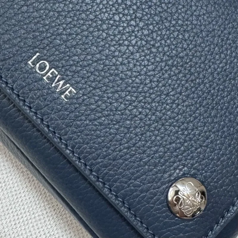 LOEWE Blue Leather Crossbody Satchel Bag - Image 6