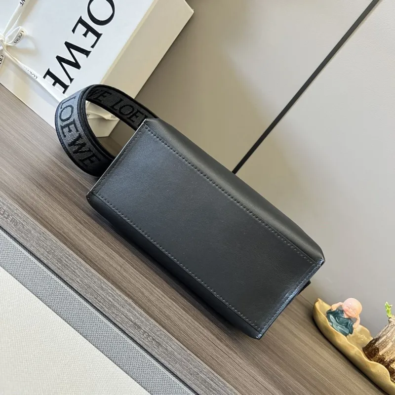 LOEWE Black Leather Crossbody Satchel Bag - Image 3