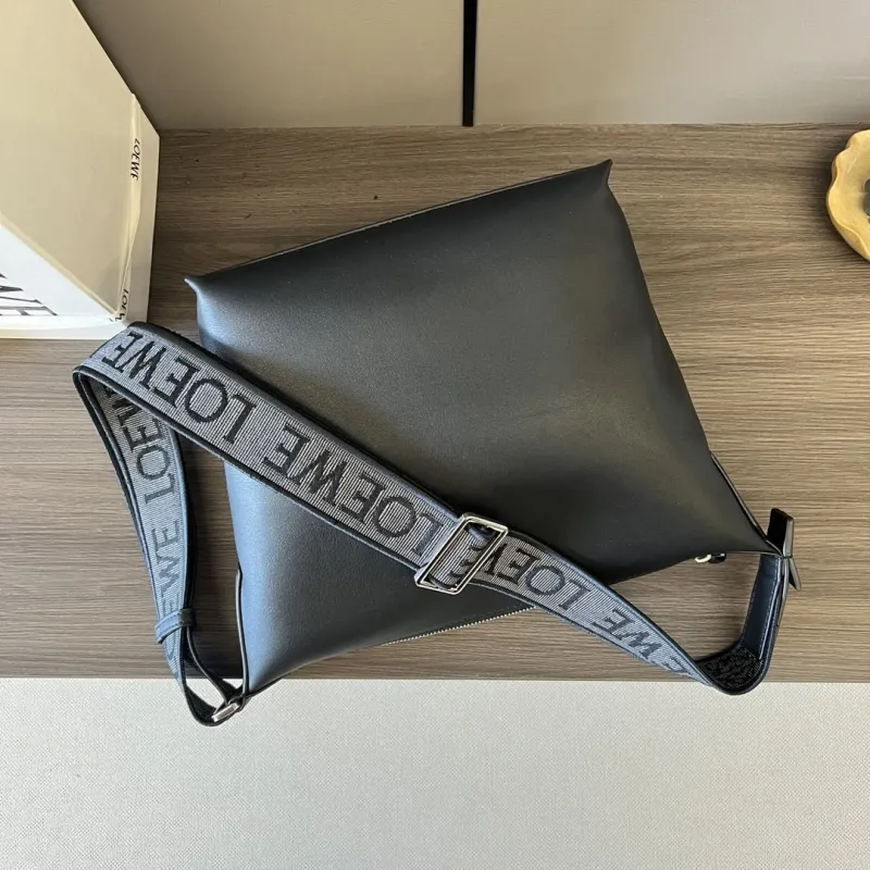 LOEWE Black Leather Crossbody Satchel Bag - Image 7