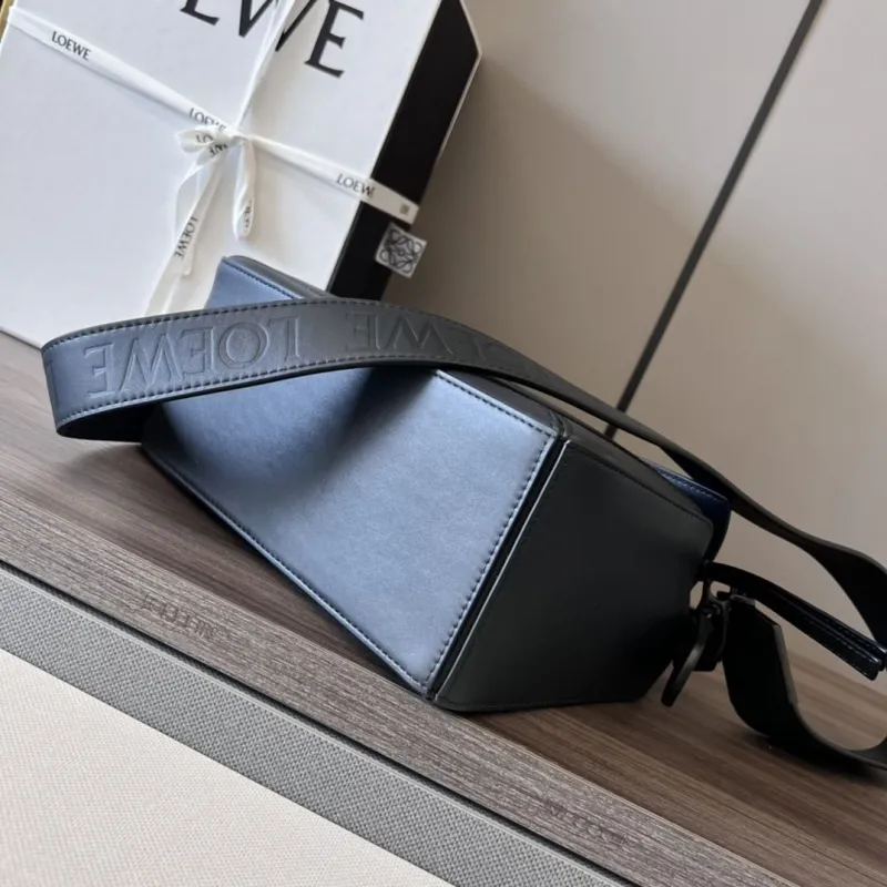 LOEWE Black Leather Satchel Crossbody Bag - Image 4