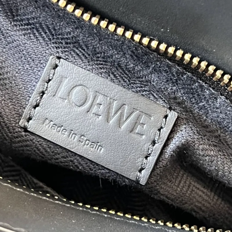 LOEWE Black Leather Satchel Crossbody Bag - Image 8