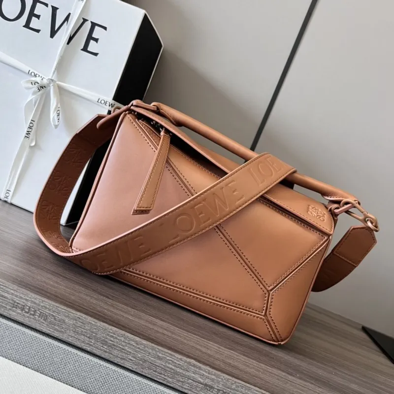 LOEWE Brown Leather Satchel Bag 141