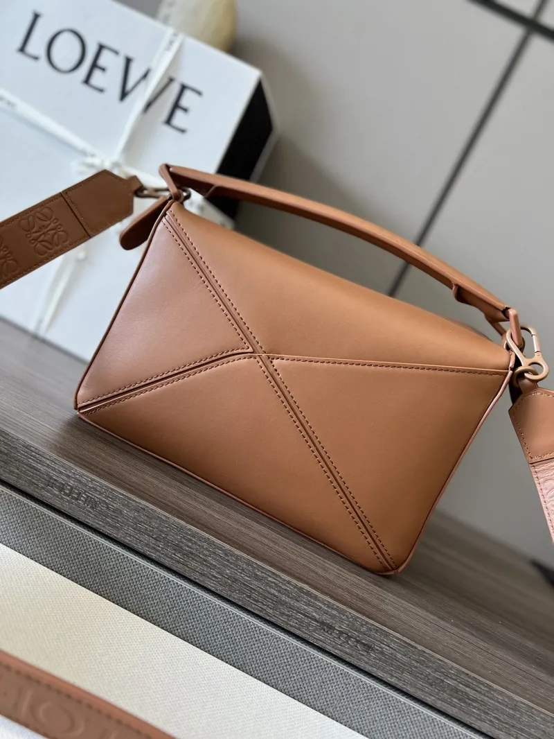 LOEWE Brown Leather Satchel Bag 141 - Image 3