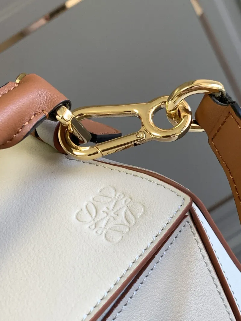 Loewe Off-white Brown Leather Satchel Bag - Image 4