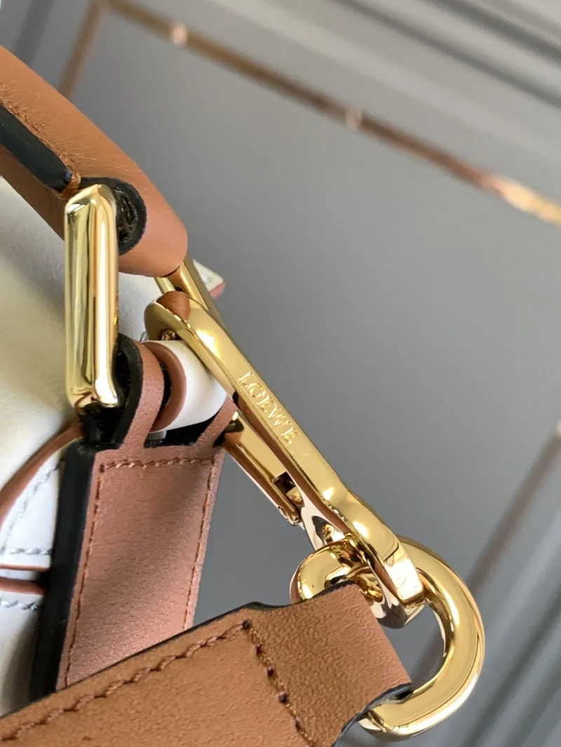 Loewe Off-white Brown Leather Satchel Bag - Image 6