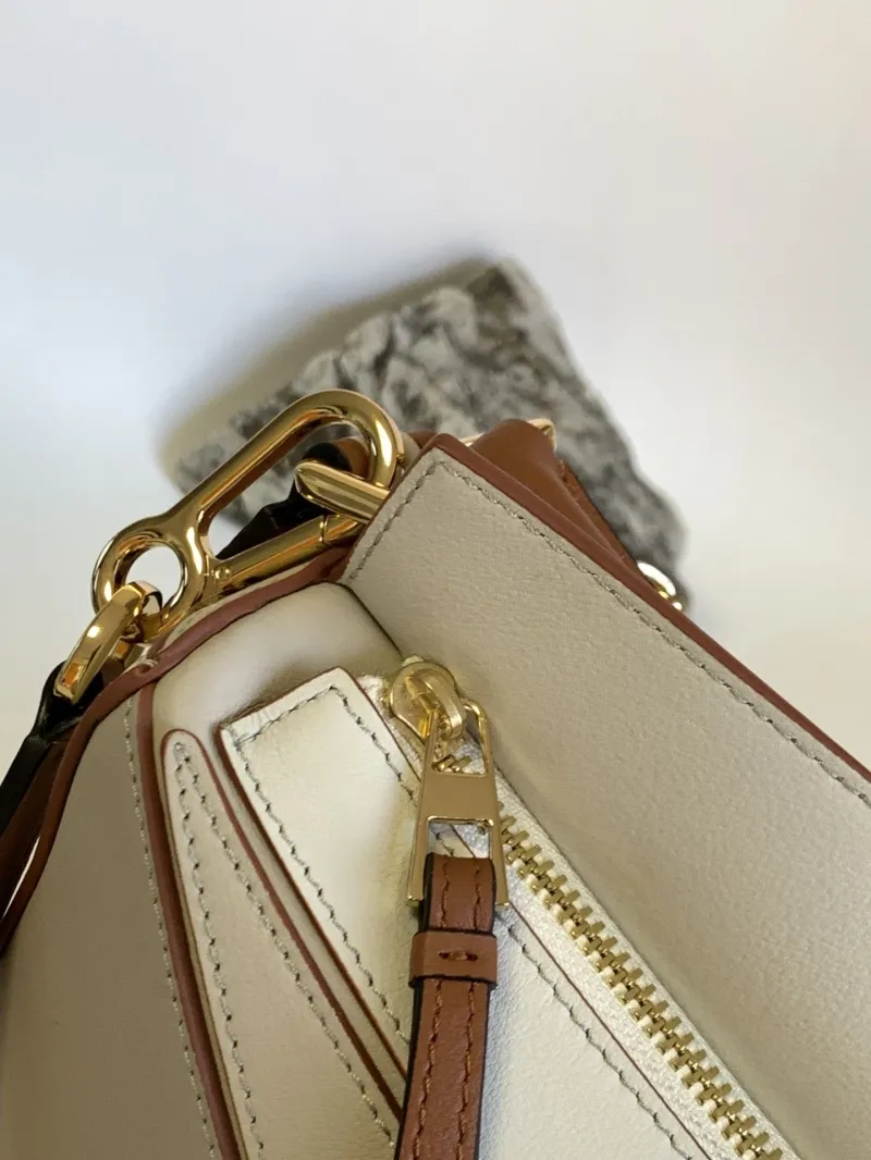 Loewe Off-white Brown Leather Satchel Bag - Image 7