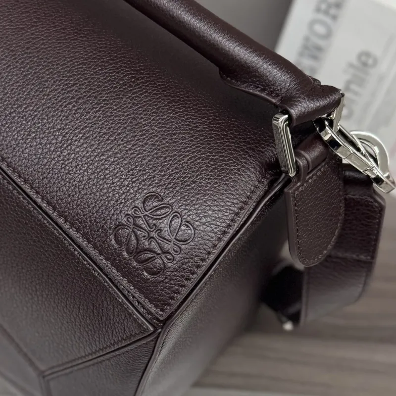 LOEWE Dark Brown Leather Satchel Bag - Image 5