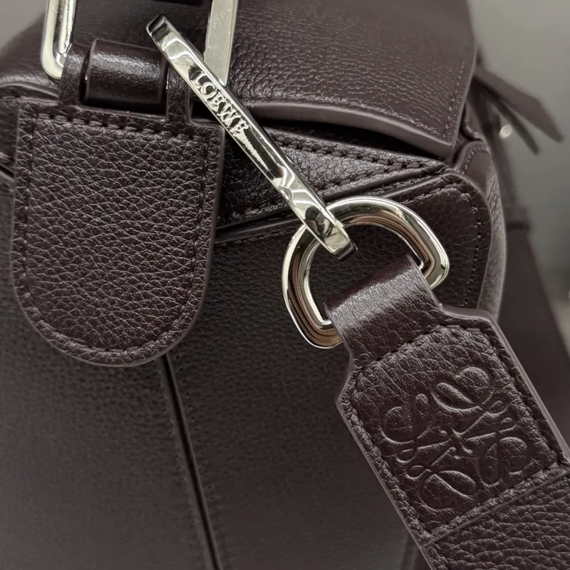 LOEWE Dark Brown Leather Satchel Bag - Image 6