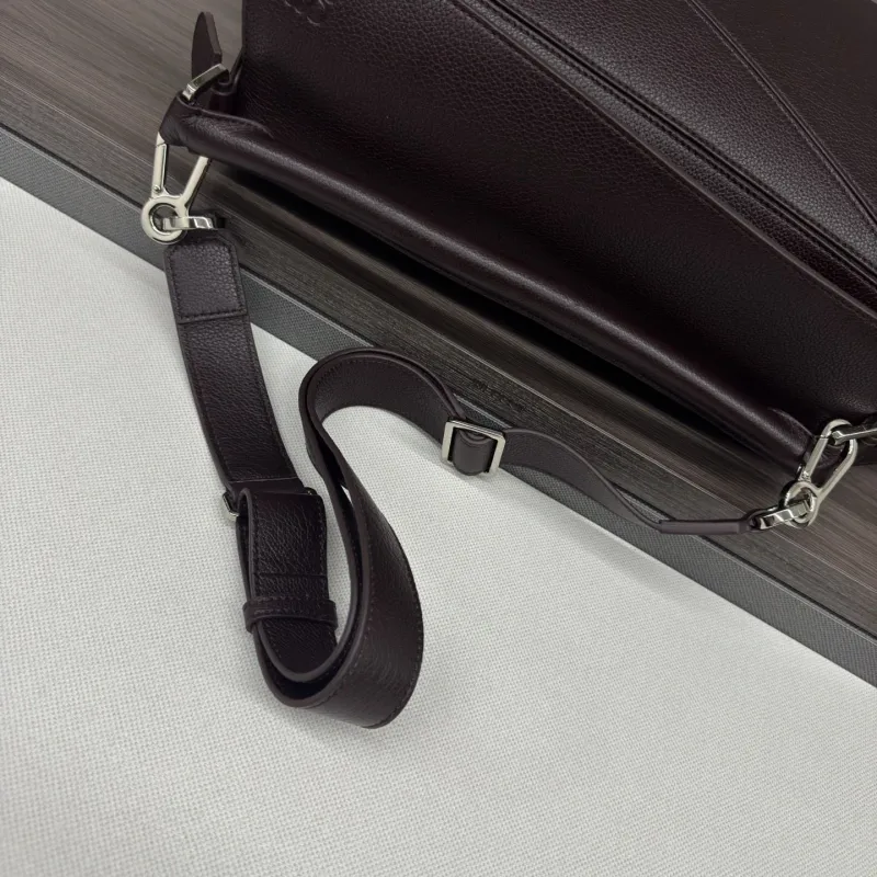 LOEWE Dark Brown Leather Satchel Bag - Image 7