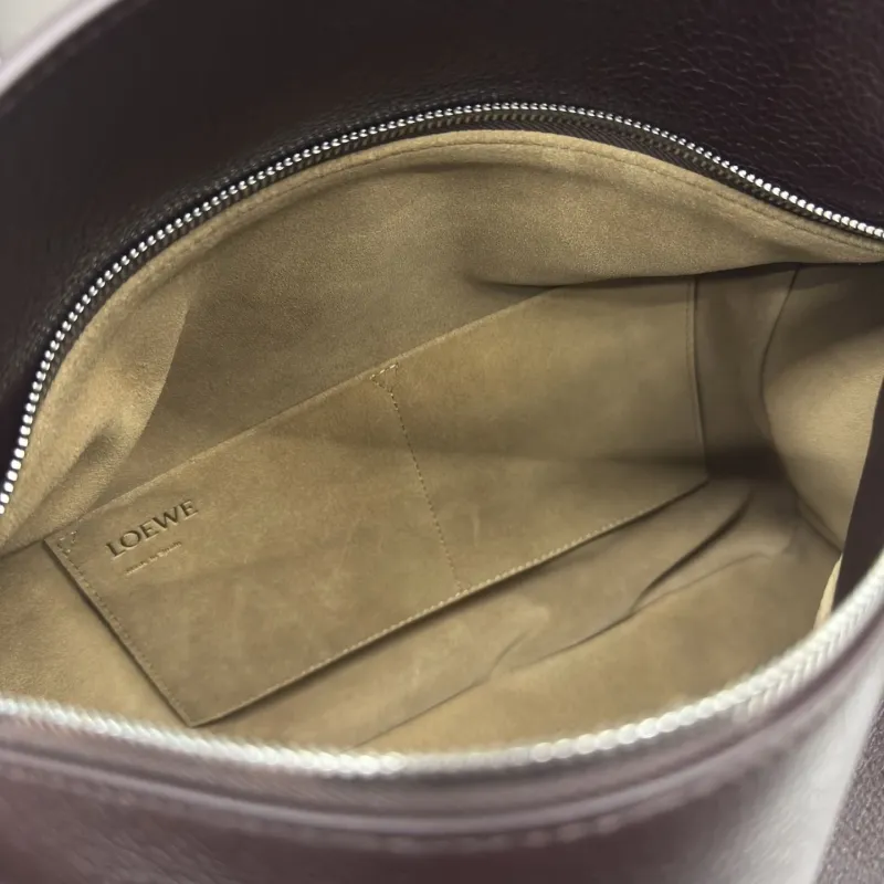LOEWE Dark Brown Leather Satchel Bag - Image 8