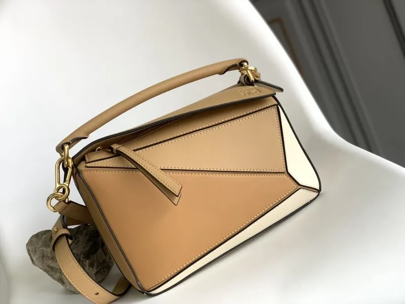 Loewe Beige White Puzzle Satchel Bag 146