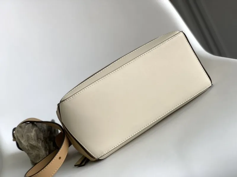 Loewe Beige White Puzzle Satchel Bag 146 - Image 4