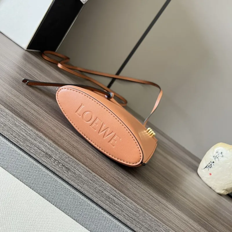 LOEWE Tan Leather Crossbody Satchel Bag - Image 3