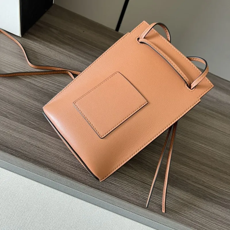 LOEWE Tan Leather Crossbody Satchel Bag - Image 4