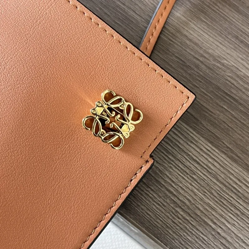 LOEWE Tan Leather Crossbody Satchel Bag - Image 5