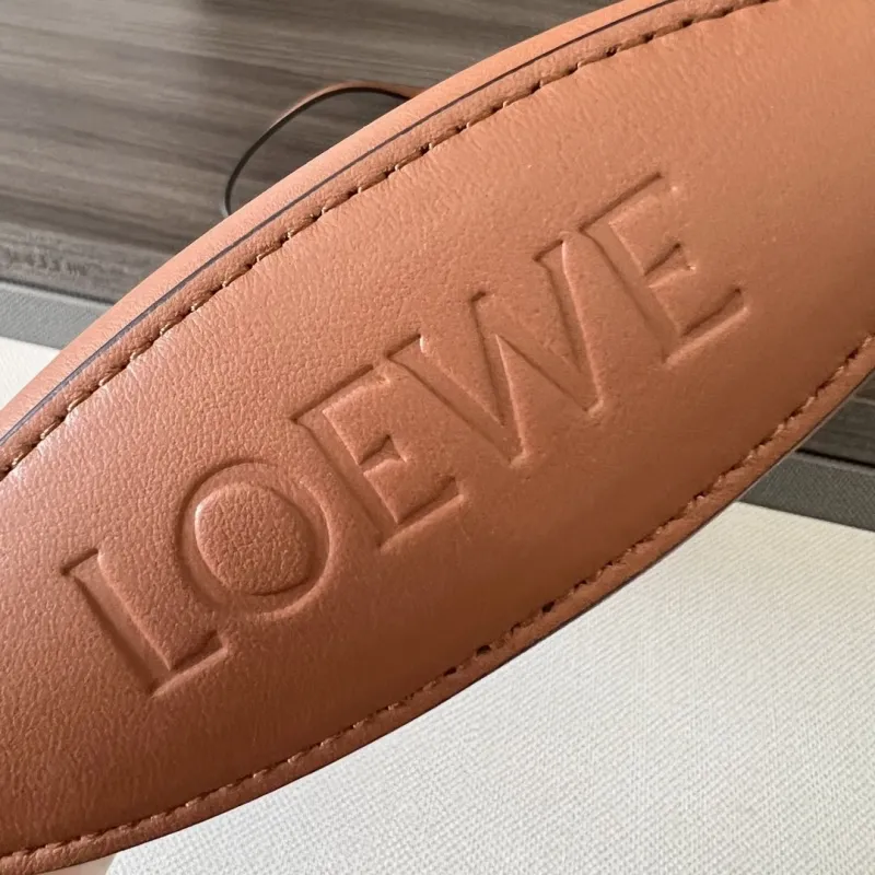 LOEWE Tan Leather Crossbody Satchel Bag - Image 6