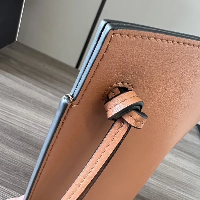 LOEWE Tan Leather Crossbody Satchel Bag - Image 8