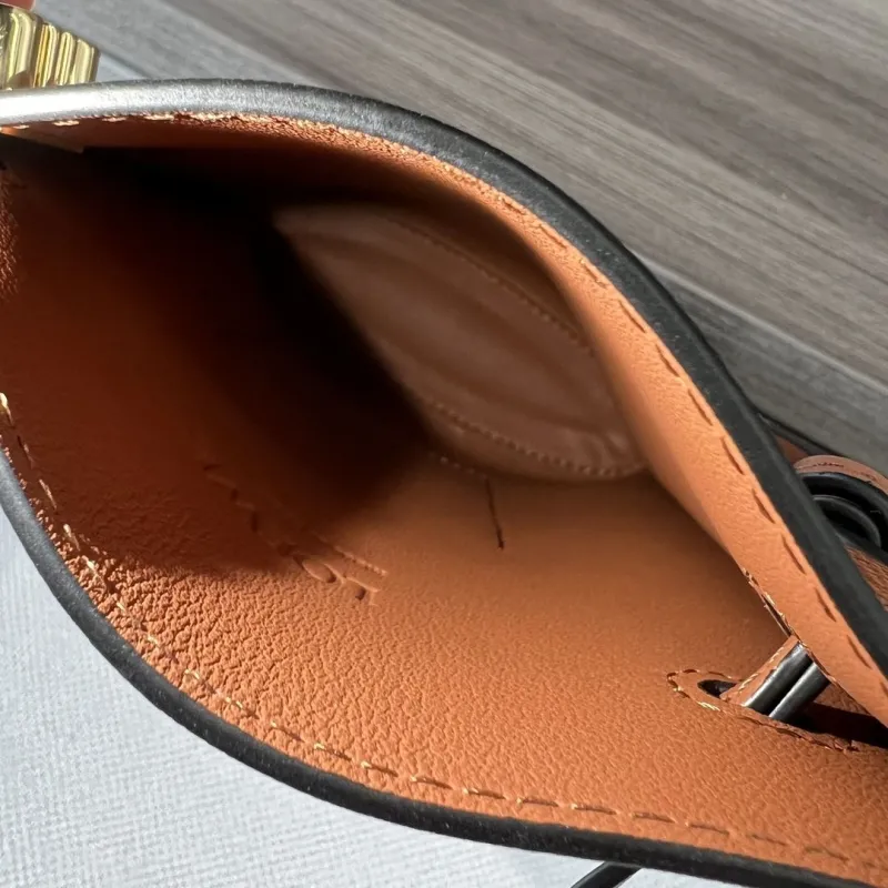LOEWE Tan Leather Crossbody Satchel Bag - Image 9