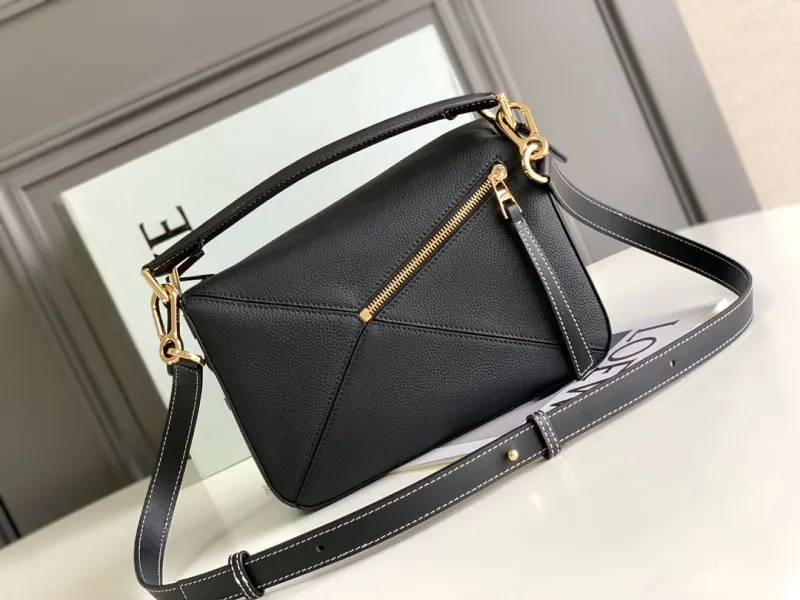 Loewe Black Leather Satchel Bag - Image 3