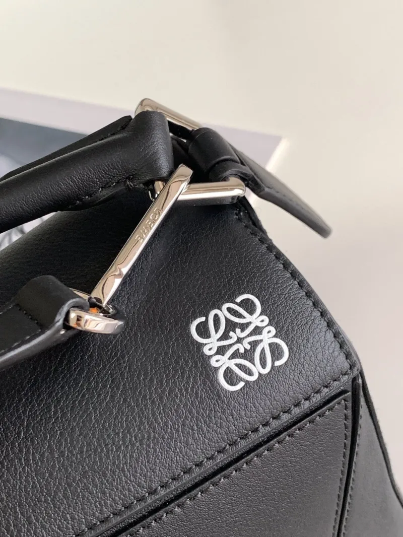 Loewe Black Leather Crossbody Satchel Bag - Image 4