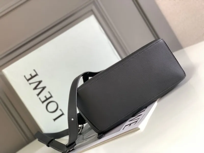 Loewe Black Leather Crossbody Satchel Bag - Image 5