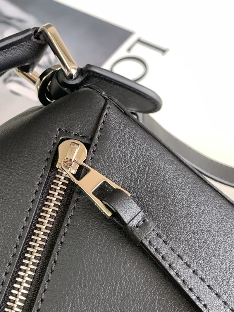 Loewe Black Leather Crossbody Satchel Bag - Image 6