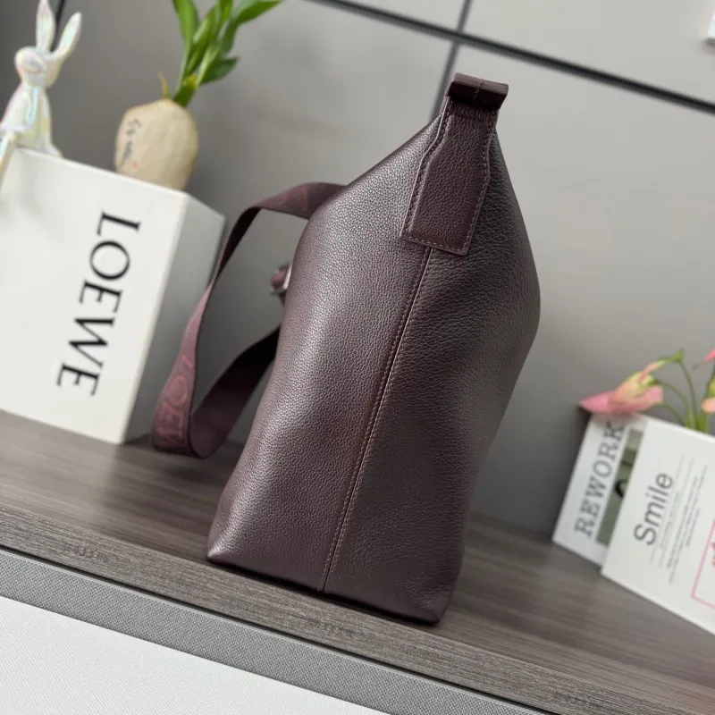 Alternative view of LOEWE Dark Brown Leather Hobo Shoulder Bag