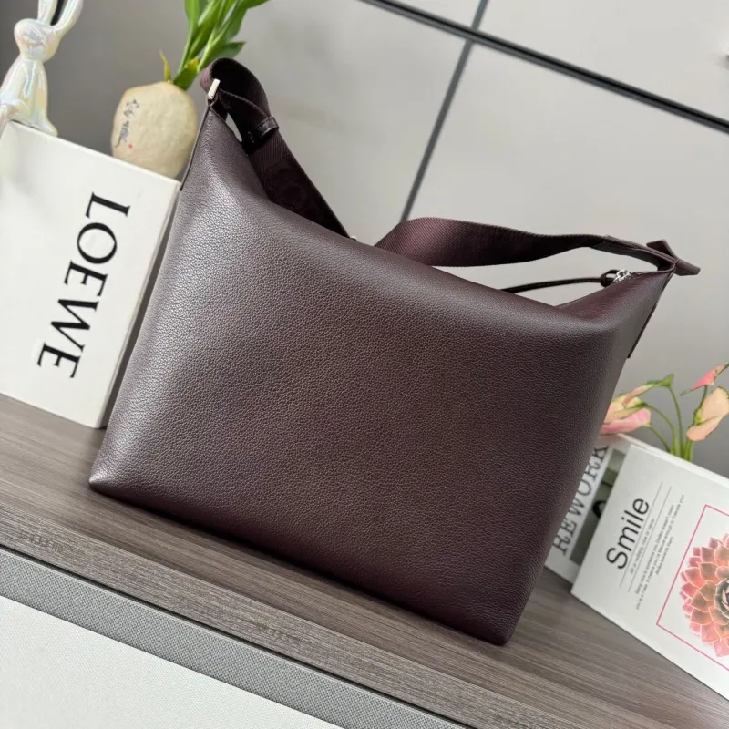 LOEWE Dark Brown Leather Hobo Shoulder Bag - Image 3