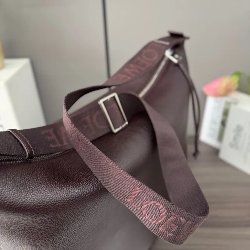 LOEWE Dark Brown Leather Hobo Shoulder Bag - Image 6