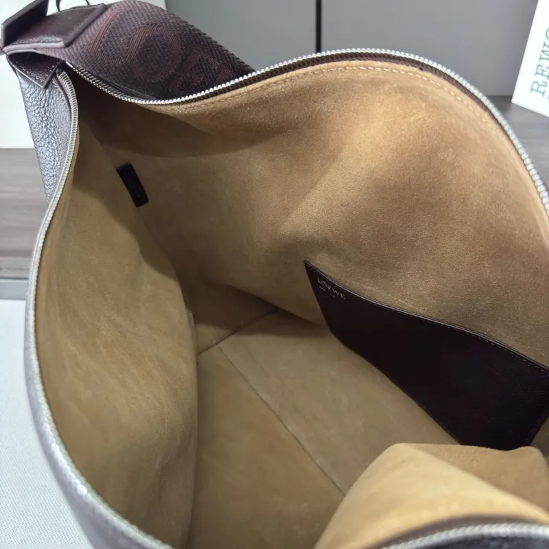 LOEWE Dark Brown Leather Hobo Shoulder Bag - Image 7