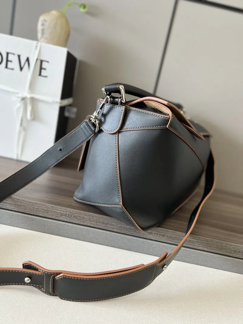 Alternative view of LOEWE Black Leather Satchel Bag 154