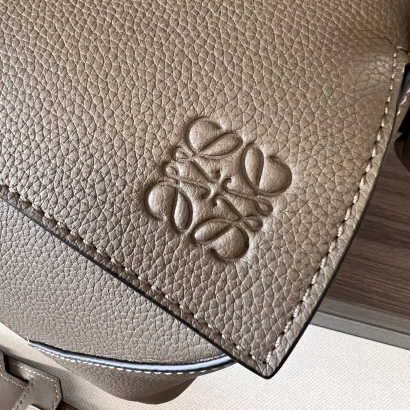 LOEWE Taupe Leather Satchel Bag - Image 5