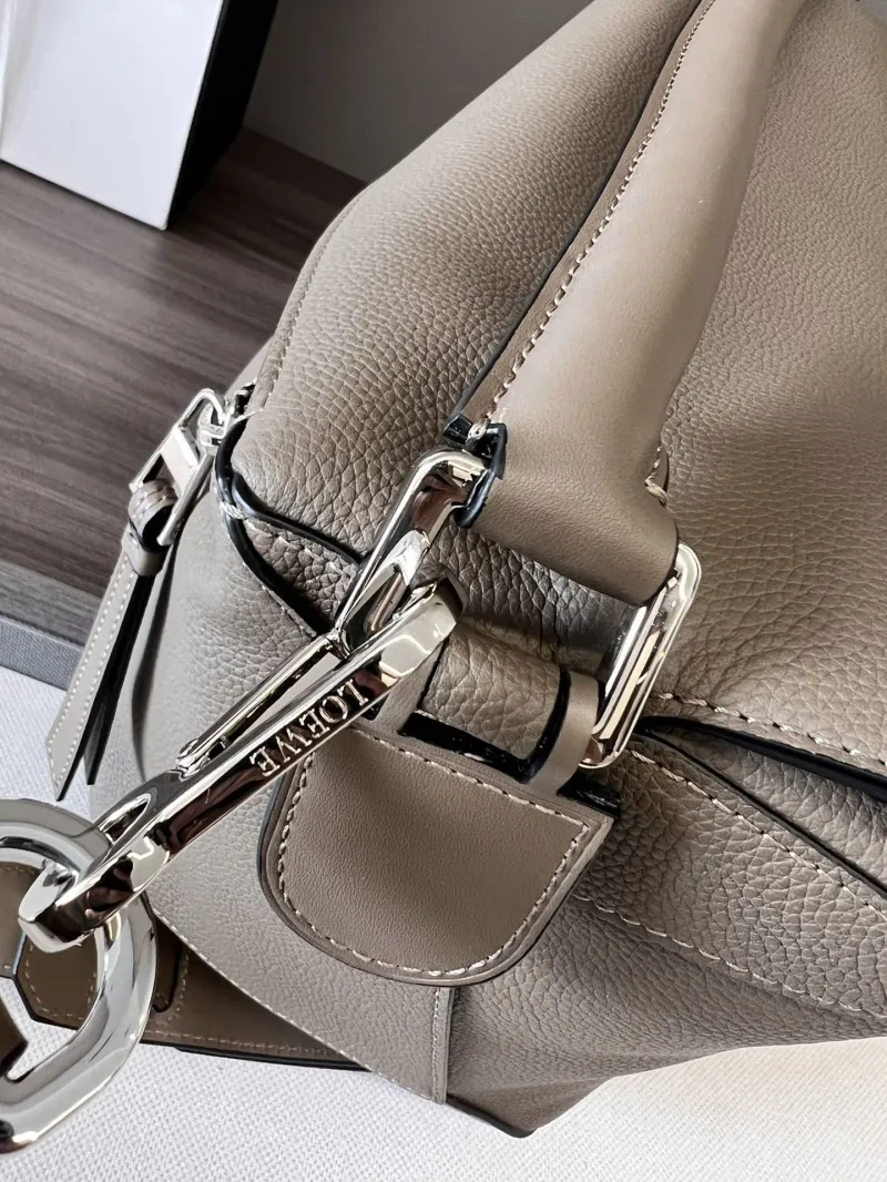 LOEWE Taupe Leather Satchel Bag - Image 7