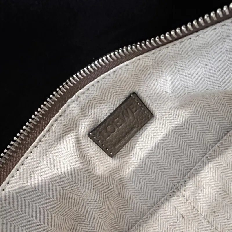 LOEWE Taupe Leather Satchel Bag - Image 8