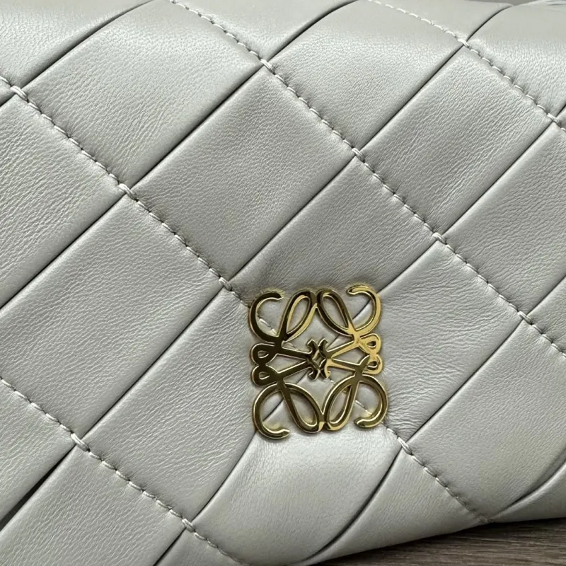 Loewe Gray Quilted Crossbody Satchel Bag - Image 5
