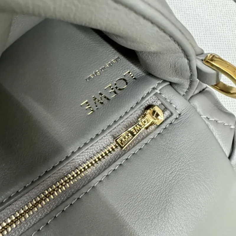Loewe Gray Quilted Crossbody Satchel Bag - Image 8